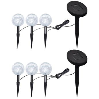 vidaXL Lampy ogrodowe LED, 6 szt., z panelami solarnymi i szpikulcami