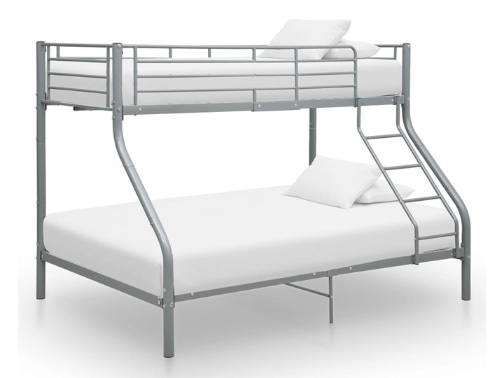 vidaXL Rama łóżka piętrowego, szara, metalowa, 140x200 cm/90x200 cm Łóżko piętrowe Kategoria Łóżka dla dzieci