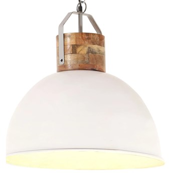 vidaXL Industrialna lampa wisząca, biała, okrągła, 51 cm, E27, mango