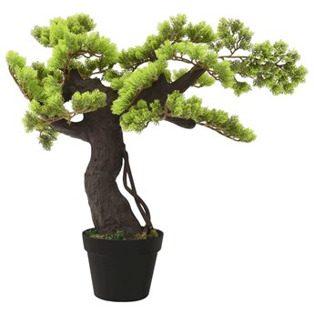 vidaXL Sztuczne bonsai z cyprysu, z doniczką, 70 cm, zielone