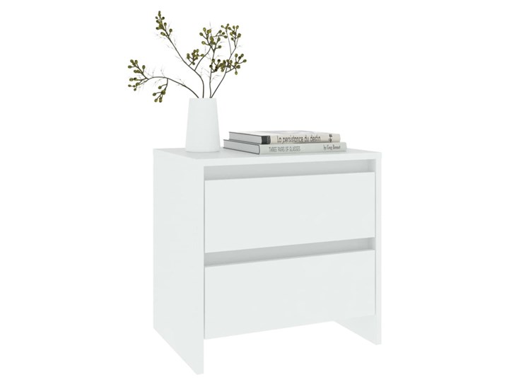 vidaXL Szafka nocna, biała, 45x34,5x44,5 cm, płyta wiórowa Wysokość 45 cm Głębokość 35 cm Płyta laminowana Typ Nocne Płyta MDF Szerokość 45 cm Płyta meblowa Nocne Pomieszczenie Sypialnia