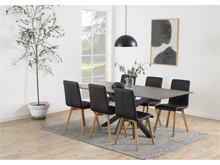 Czarny stół z ceramicznym blatem Heaven 200x100 Wysokość 76 cm Szkło Ceramika Metal Kategoria Stoły kuchenne