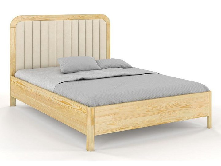 Tapicerowane łóżko drewniane sosnowe Visby MODENA z wysokim zagłówkiem / 120x200 cm, kolor naturalny, zagłówek Casablanca 2301 Łóżko tapicerowane Tkanina Drewno Styl Tradycyjny