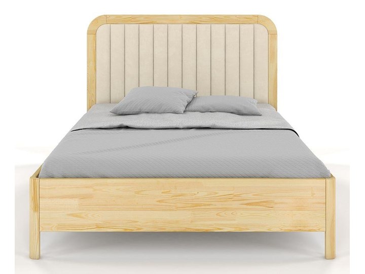 Tapicerowane łóżko drewniane sosnowe Visby MODENA z wysokim zagłówkiem / 120x200 cm, kolor naturalny, zagłówek Casablanca 2301 Tkanina Łóżko tapicerowane Drewno Kategoria Łóżka do sypialni