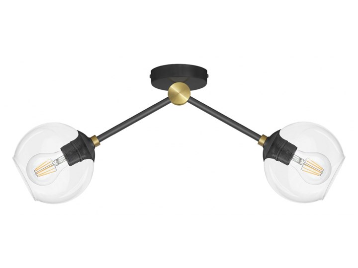 Sufitowa lampa z dwoma przeźroczystymi kulami GRT-S2K Metal Mosiądz Stal Szkło Kategoria Lampy sufitowe