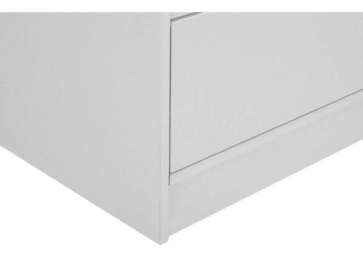Beliani Szafa biała płyta wiórowa minimalistyczna drzwi 2 szuflady drążek ubraniowy półka do sypialni Szerokość 99 cm Głębokość 59 cm Drewno Pomieszczenie Sypialnia