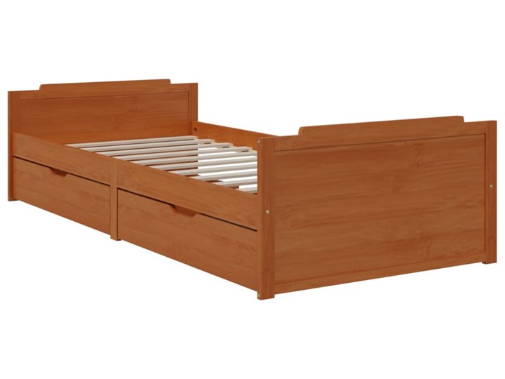 vidaXL Rama łóżka z szufladami, miodowy brąz, sosnowa, 90 x 200 cm Drewno Styl Rustykalny