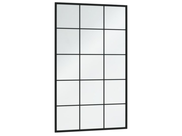 vidaXL Lustro ścienne, czarne, 100x60 cm, metal Styl Tradycyjny Kolor Czarny