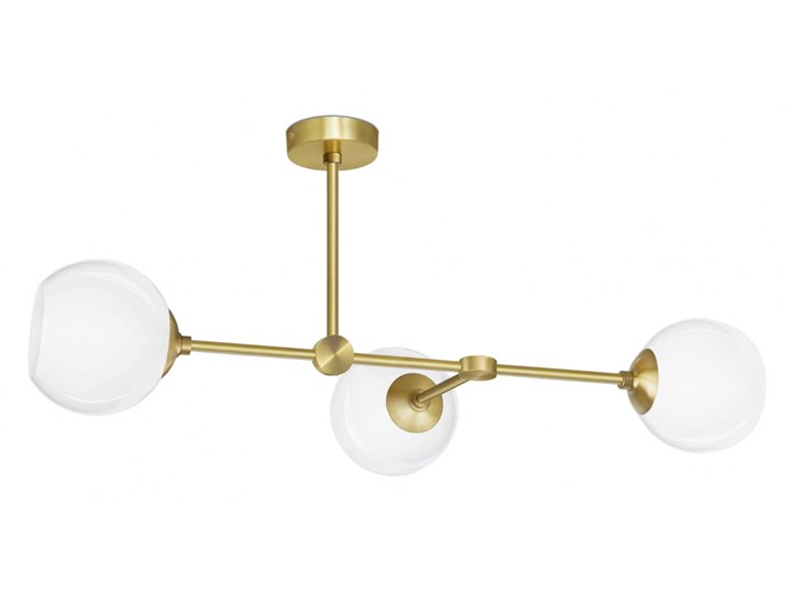 Nowoczesna złota lampa wisząca do przedpokoju G-S3P Metal Stal Szkło Lampa z kloszem Mosiądz Kolor Złoty