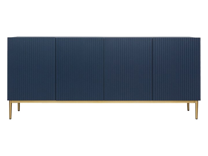 BOGART. Komoda Nicole 200 cm granat MDF / złote nóżki Z witrynami Wysokość 85 cm Głębokość 45 cm Kategoria Komody