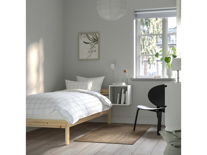 IKEA NEIDEN Rama łóżka, sosna, 90x200 cm Drewno Łóżko drewniane Kolor Beżowy