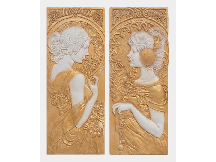 Dekoracja Ścienna w Stylu Art Nouveau Zestaw 2 Paneli Pomieszczenie Jadalnia Kategoria Dekor ścienny