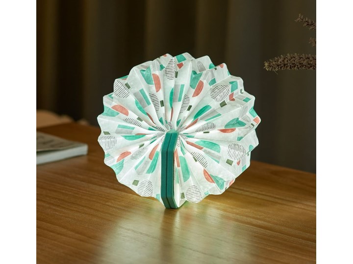 Niebieska lampa rozkładana Gingko Accordion Wysokość 10 cm Lampa z kloszem Funkcje Lampa dotykowa