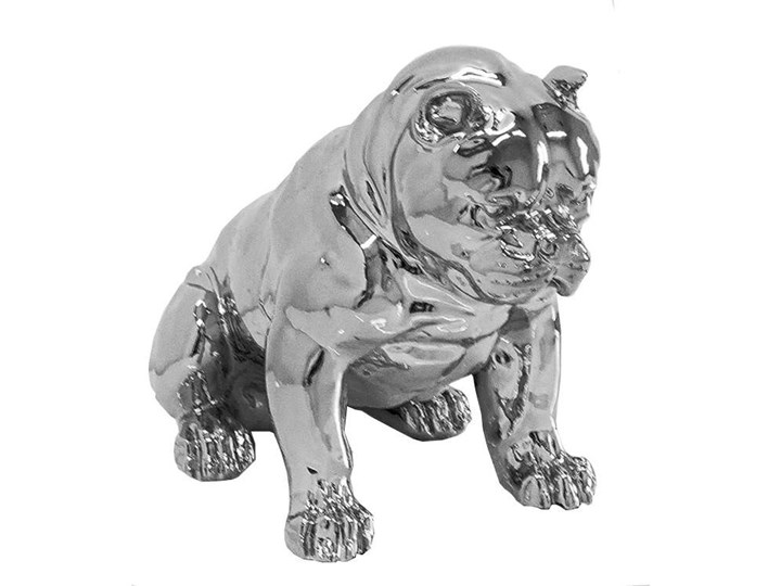 OUTLET Srebrna figura pies 51x42x30 cm A259o Zwierzęta Kolor Srebrny