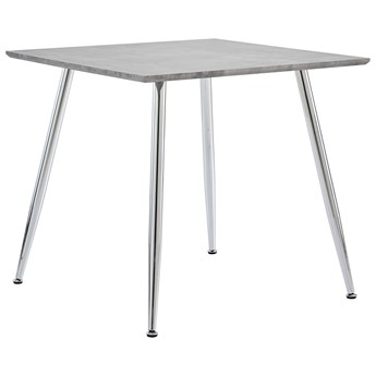 vidaXL Stół do jadalni, kolor betonowy i srebrny, 80,5x80,5x73 cm, MDF