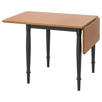 IKEA DANDERYD Stół z opuszczanym blatem, Sosna/czarny, 74/134x80 cm