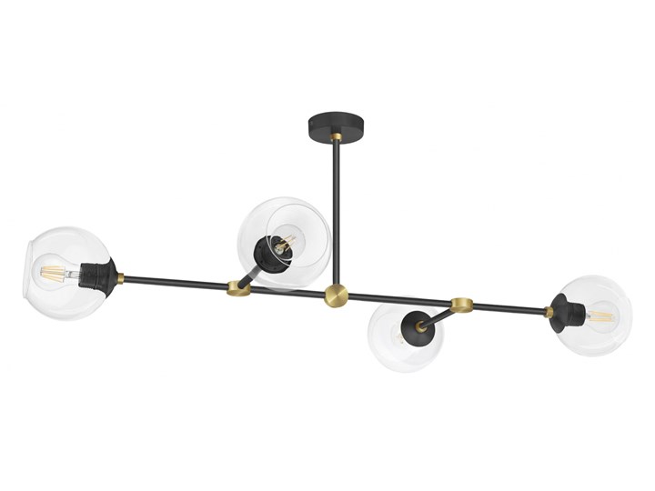 Loftowa czarno złota lampa wisząca 4 klosze GRT-S4P Stal Szkło Nieregularne Mosiądz Lampa z kloszem Metal Kategoria Lampy sufitowe