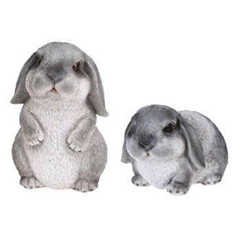 BUNNY para królików z tworzywa kamiennego w odcieniach szarości, wys. 12 cm, 20 cm