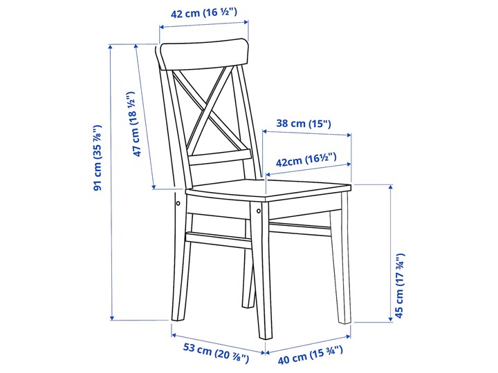 IKEA DANDERYD / INGOLF Stół i 2 krzesła, sosna czarny/czarny, 74/134x80 cm Liczba krzeseł 4 krzesła
