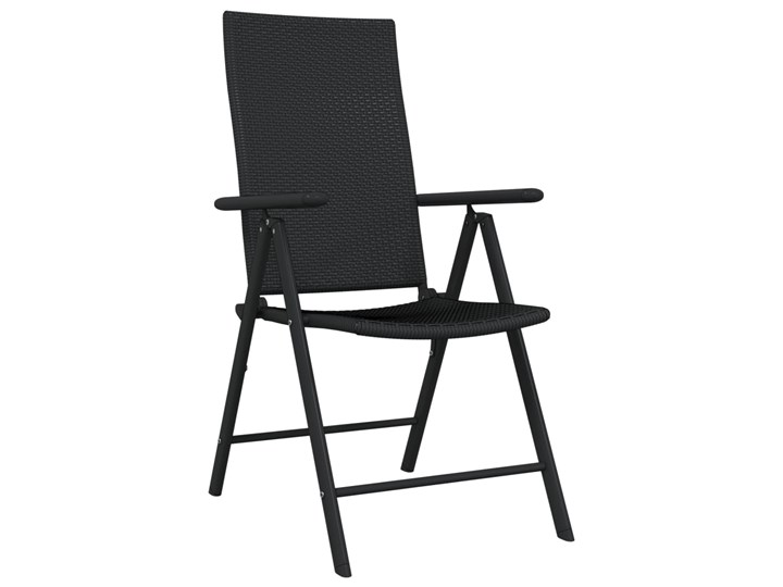 vidaXL 9-częściowy zestaw mebli ogrodowych, czarny Stal Rattan Aluminium Zawartość zestawu Krzesła Stoły z krzesłami Zestawy obiadowe Zawartość zestawu Stolik