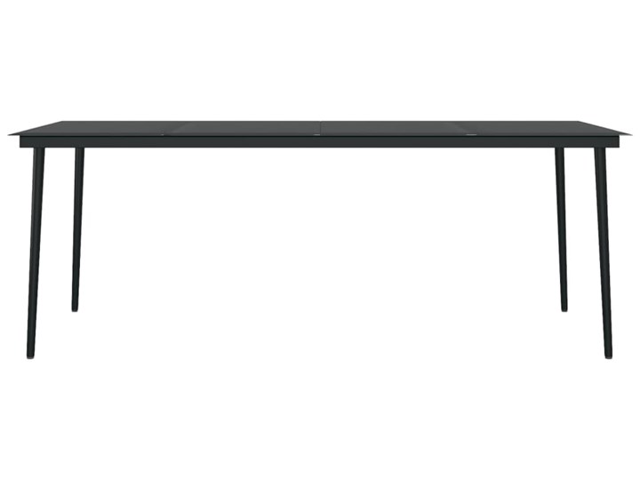 vidaXL 7-częściowy zestaw mebli ogrodowych, czarny Rattan Aluminium Stal Zestawy obiadowe Stoły z krzesłami Kategoria Zestawy mebli ogrodowych