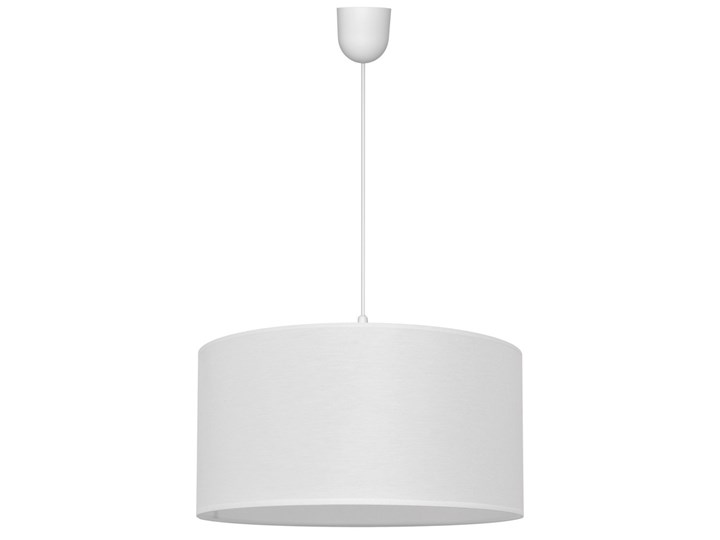 Żyrandol na lince ALBA 1xE27/60W/230V sr. 40 cm biały Tworzywo sztuczne Lampa z abażurem Tkanina Pomieszczenie Salon