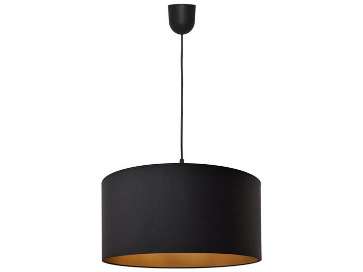 Żyrandol na lince ALBA 1xE27/60W/230V śr. 40 cm czarny/złoty Tworzywo sztuczne Lampa z abażurem Metal Tkanina Pomieszczenie Sypialnia