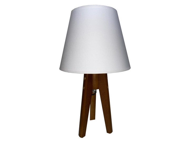 Lampa stołowa CONE 1xE27/60W/230V dąb biały Lampa z abażurem Wysokość 43 cm Lampa trójnóg Tworzywo sztuczne Drewno Funkcje Brak dodatkowych funkcji