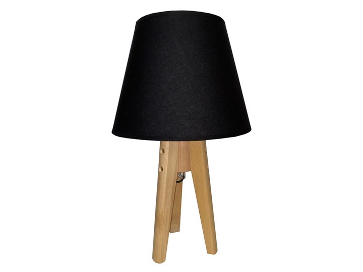 Lampa stołowa CONE 1xE27/60W/230V sosna czarny Lampa trójnóg Drewno Lampa z abażurem Pomieszczenie Salon Tworzywo sztuczne Wysokość 43 cm Pomieszczenie Sypialnia