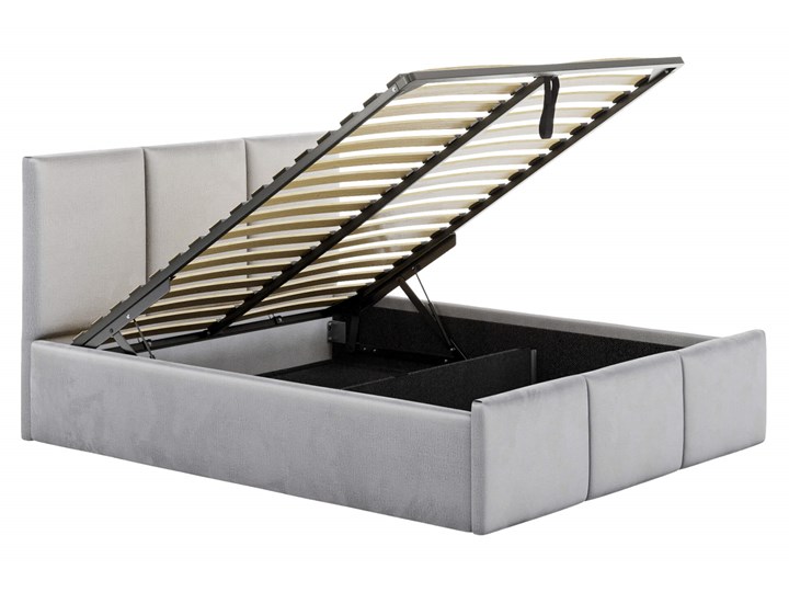 ŁÓŻKO TAPICEROWANE MARO 120x200 Metal Drewno Tkanina Zagłówek Z zagłówkiem