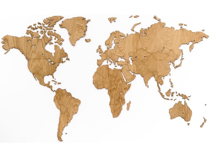 MiMi Innovations Drewniana mapa świata Exclusive, dąb, 130x78 cm Kategoria Dekor ścienny