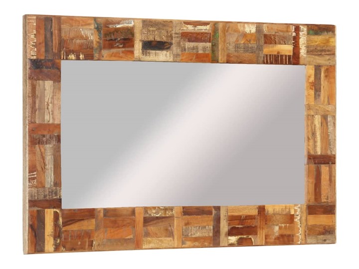 vidaXL Lustro ścienne w ramie z odzyskanego drewna, 60 x 110 cm Pomieszczenie Garderoba Lustro z ramą Prostokątne Pomieszczenie Sypialnia
