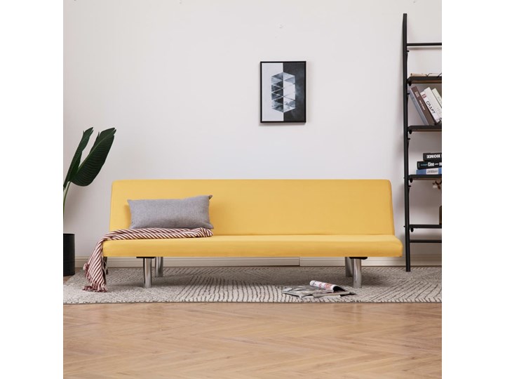 vidaXL Sofa, rozkładana, żółta, poliester Głębokość 76 cm Głębokość 82 cm Szerokość 168 cm Wersalka Styl Minimalistyczny