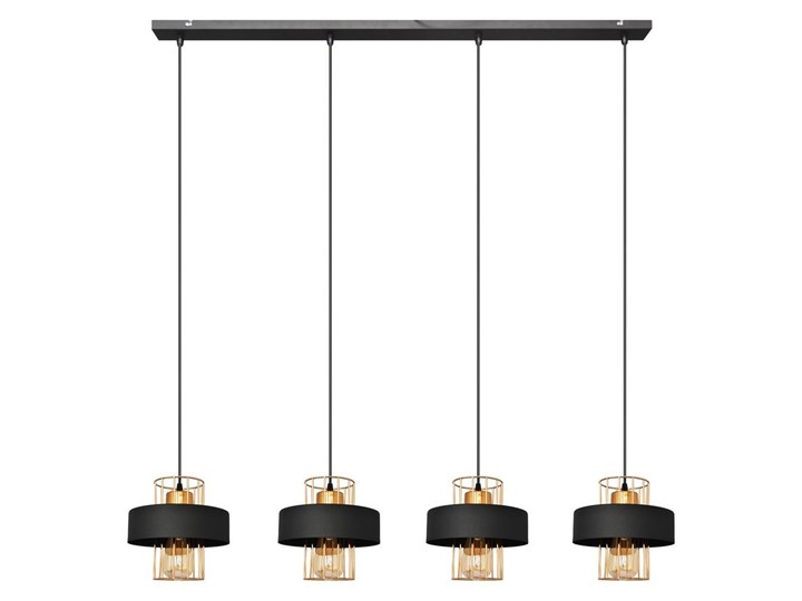 Żyrandol na lince VOLTA 4xE27/60W/230V czarny/złoty Metal Kategoria Lampy wiszące