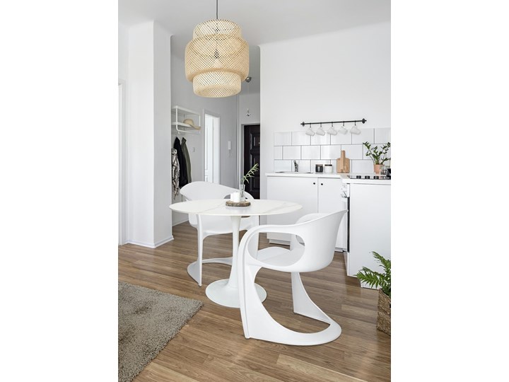 Stół jadalniany z blatem ze spieku Skinny Stone White Kolor Biały Marmur Metal Wysokość 74 cm Stal Pomieszczenie Stoły do jadalni