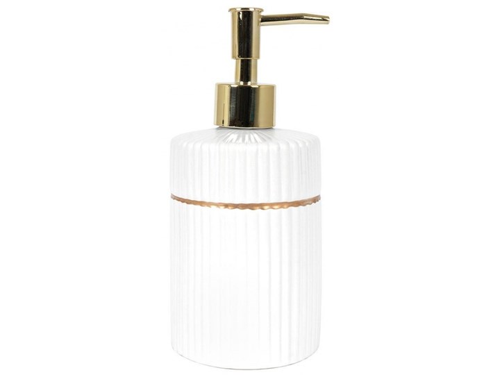 Pojemnik do mydła płynu do naczyń dozownik na mydło płyn ceramiczny biały złoty 400 ml kod: O-569346 ...