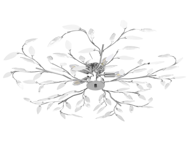 vidaXL Lampa sufitowa, listki z kryształu akrylowego, 5 żarówek E14 Tworzywo sztuczne Szkło Nieregularne Lampa designerska Metal Chrom Pomieszczenie Sypialnia
