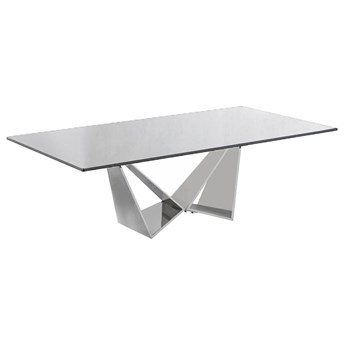 Nowoczesny stolik kawowy szklany , srebrna podstawa 130x70x43 cm Klosen