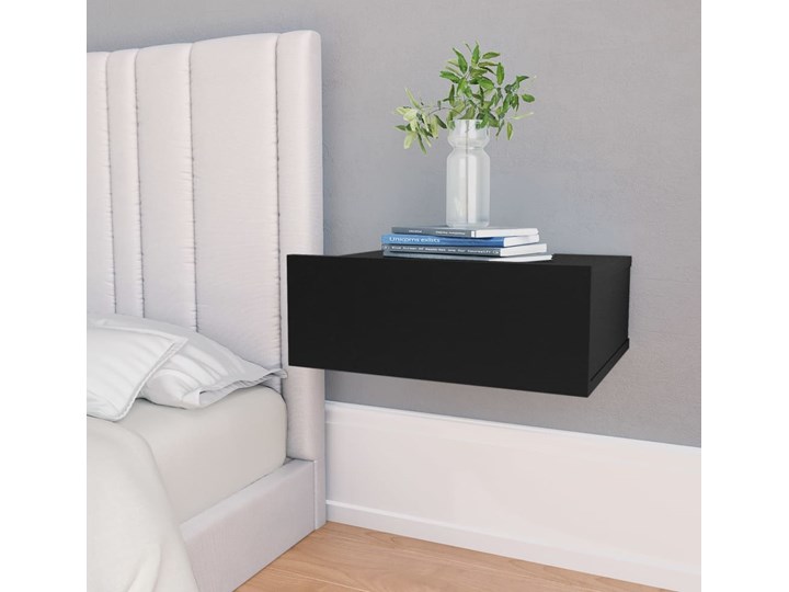 vidaXL Wiszące szafki nocne, 2 szt., czarne, 40x30x15 cm Szerokość 40 cm Płyta meblowa Pomieszczenie Sypialnia Płyta laminowana Uniwersalne Płyta MDF Głębokość 30 cm Styl Tradycyjny