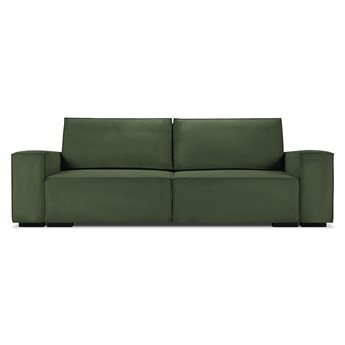 Sofa sztruksowa z funkcją spania EVELINE butelkowa zieleń
