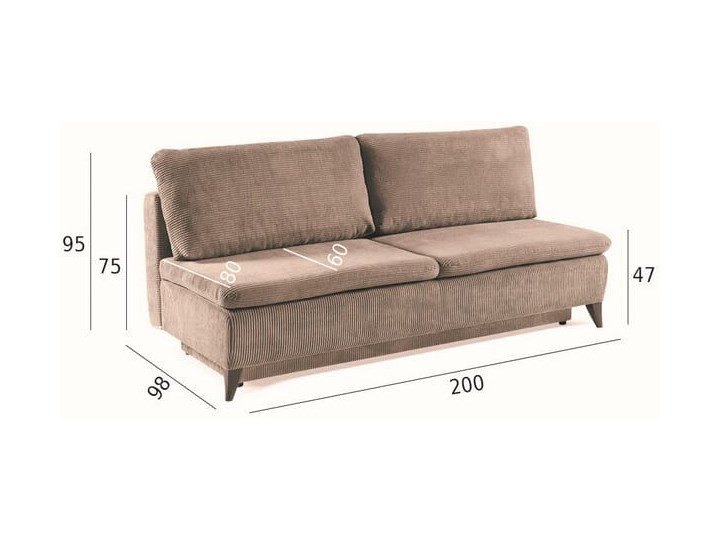 Sofa z funkcją spania SINTRA Szerokość 200 cm Typ Gładkie Rozkładanie Rozkładana