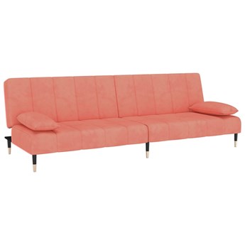 vidaXL 2-osobowa kanapa rozkładana, różowa, tapicerowana aksamitem