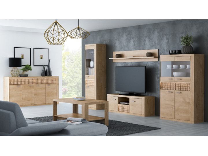 Komoda trzydrzwiowa dąb ribbeck - Inga 10X Płyta MDF Drewno Wysokość 99 cm Pomieszczenie Sypialnia