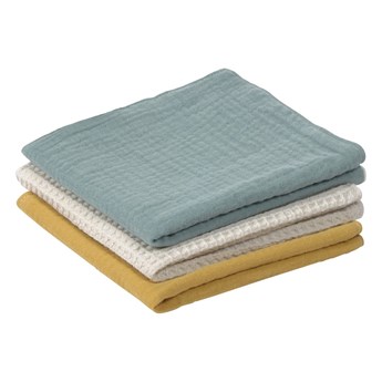 Zestaw 3 ręczników dziecięcych z bawełny organicznej Kave Home Lihuen, 27x27 cm