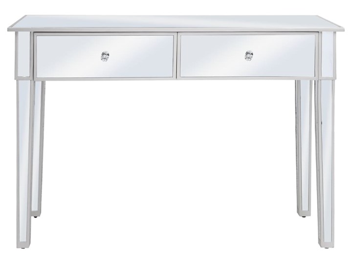vidaXL Lustrzany stolik typu konsola, MDF i szkło, 106,5x38x76,5 cm Szerokość 106 cm Pomieszczenie Przedpokój Płyta MDF Z szufladą Wysokość 77 cm Głębokość 38 cm Kolor Biały