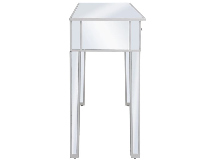 vidaXL Lustrzany stolik typu konsola, MDF i szkło, 106,5x38x76,5 cm Głębokość 38 cm Płyta MDF Szerokość 106 cm Wysokość 77 cm Z szufladą Kolor Biały