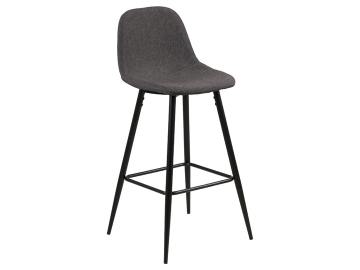 SELSEY Hoker tapicerowany Zakomo szara plecionka na czarnej podstawie 91 cm