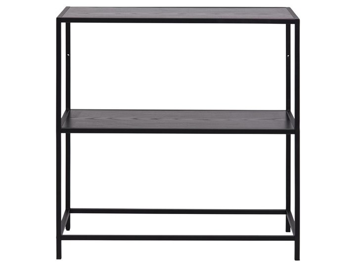 Loftowa konsola z półką Seaford w kolorze czarnym Głębokość 35 cm Wysokość 79 cm Metal Drewno Szerokość 77 cm Z szufladą Pomieszczenie Salon Styl Industrialny