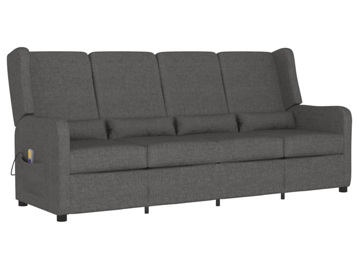 vidaXL 4-os., rozkładany fotel masujący, ciemnoszary, obity tkaniną Rozkładanie Rozkładana Stała konstrukcja Szerokość 274 cm Pomieszczenie Salon