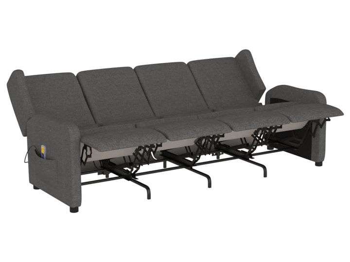 vidaXL 4-os., rozkładany fotel masujący, ciemnoszary, obity tkaniną Stała konstrukcja Szerokość 274 cm Rozkładanie Rozkładana